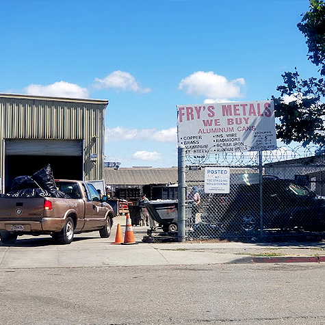 Scrap metal recycling facility entrance