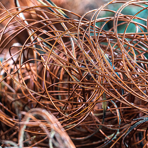 Copper wire recycling materials
